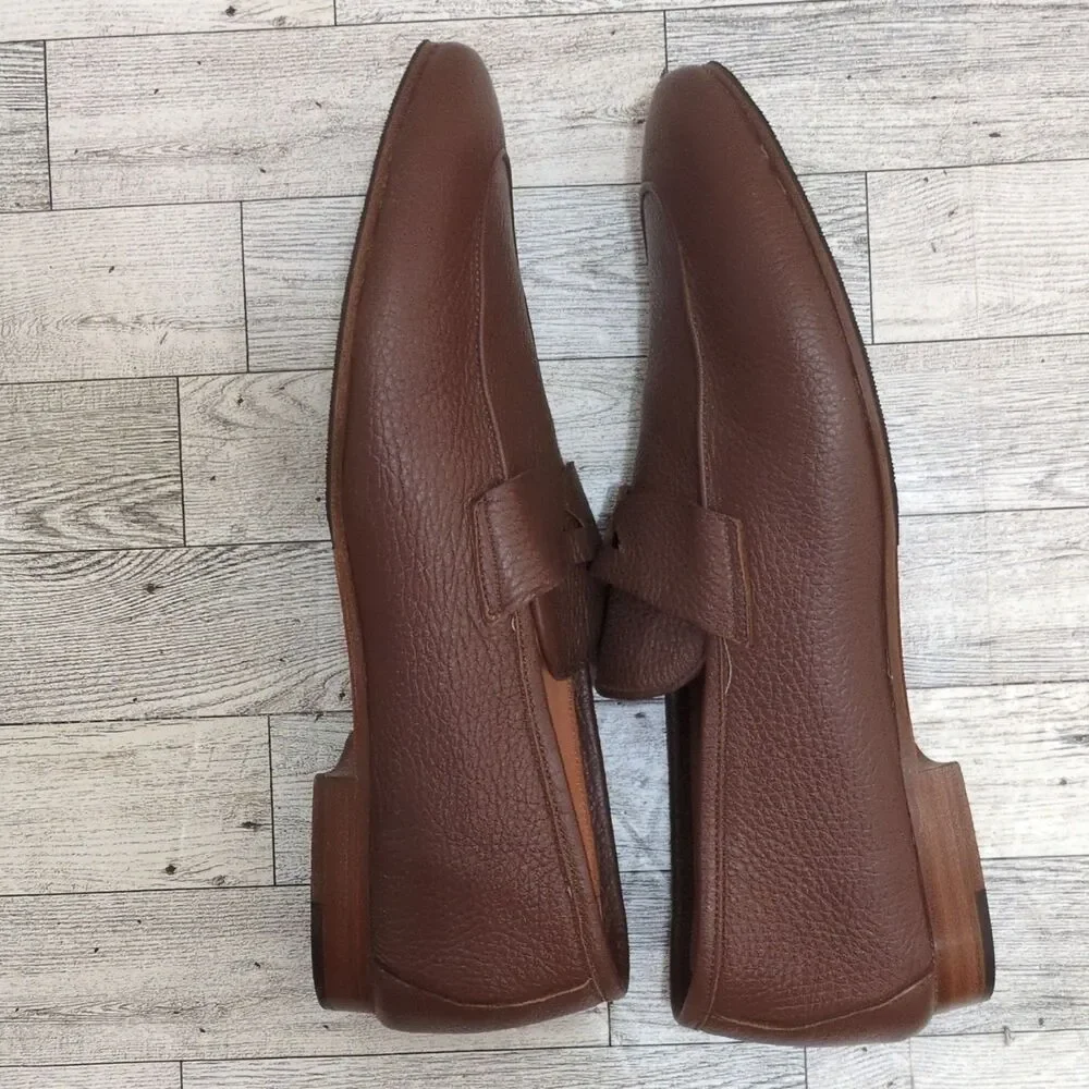 Givocci Mens Brown Tumbled Leather Penny Loafers Italy 43 US 10